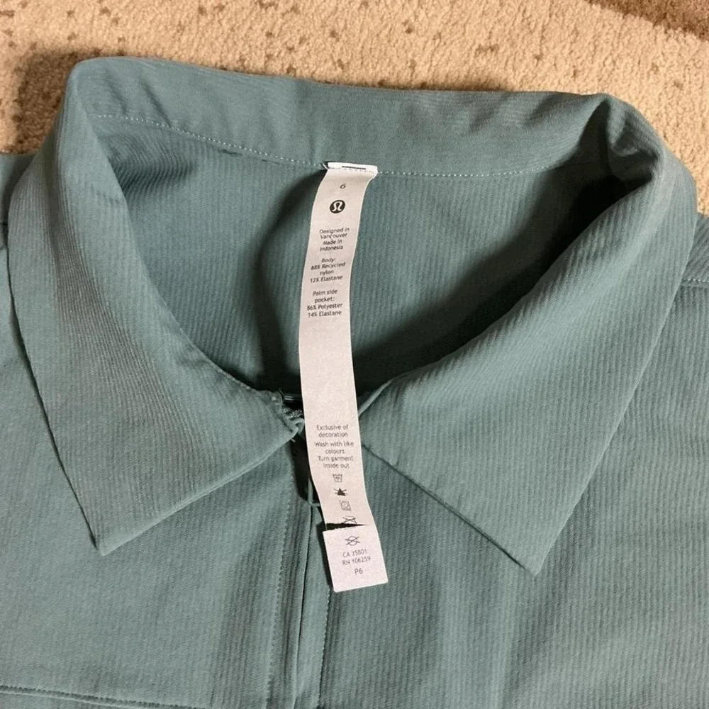 Lululemon Stretch Rib Pocketed‎ Romper Tidewater Teal Size 6 LW1CSYS